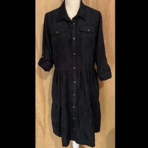 Millenium Charcoal Gray Tiered Dress Pockets - EUC